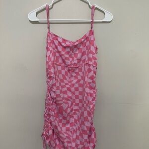 ASOS bodycon dress pink and white checkered. Size 10